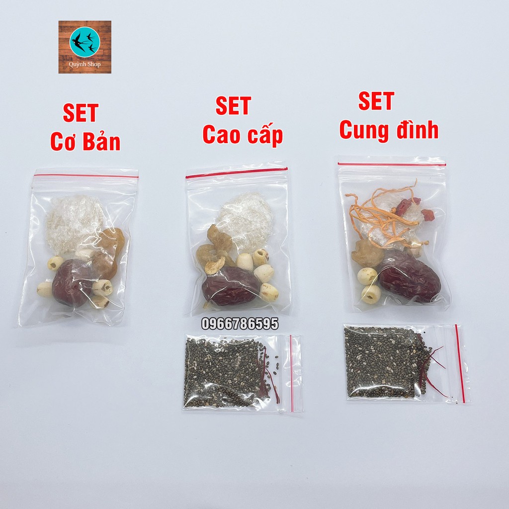 Set yến sào baby chia sẵn mini kèm nguyên liệu như hình và đường phèn đi kèm hướng dẫn chưng tại nhà | BigBuy360 - bigbuy360.vn