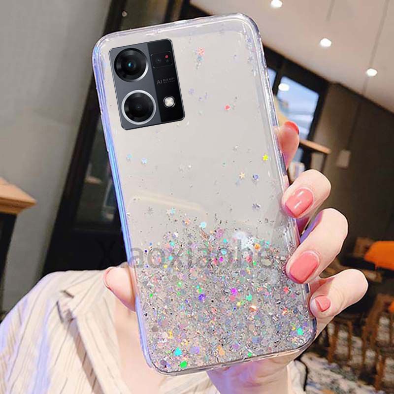 Ốp Điện Thoại Silicon Mềm Đính Kim Tuyến Lấp Lánh Cho OPPO Reno 8 7 4G Reno8 Reno7
