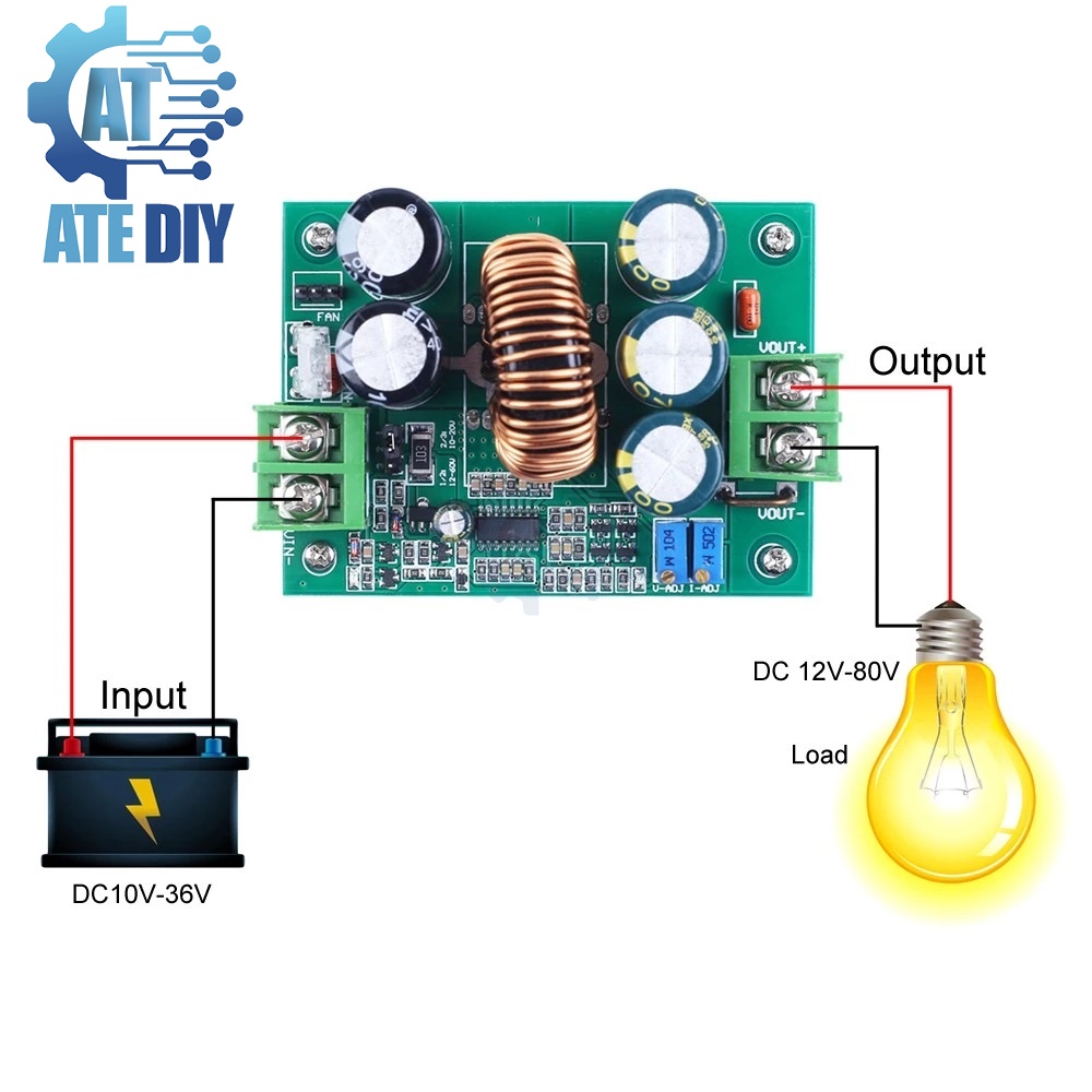 Module Tăng Điện Áp  DC-DC 1200W Có Hạn Dòng 12-80V 20A
