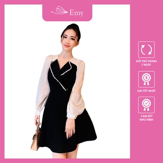Đầm tay dài phồng dáng xòe tiểu thư công sở Thời Trang Emy F4