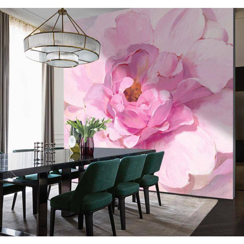 Giấy Dán Tường Họa Tiết Hoa Mẫu Đơn Vẽ Tay Trang Trí Nội Thất