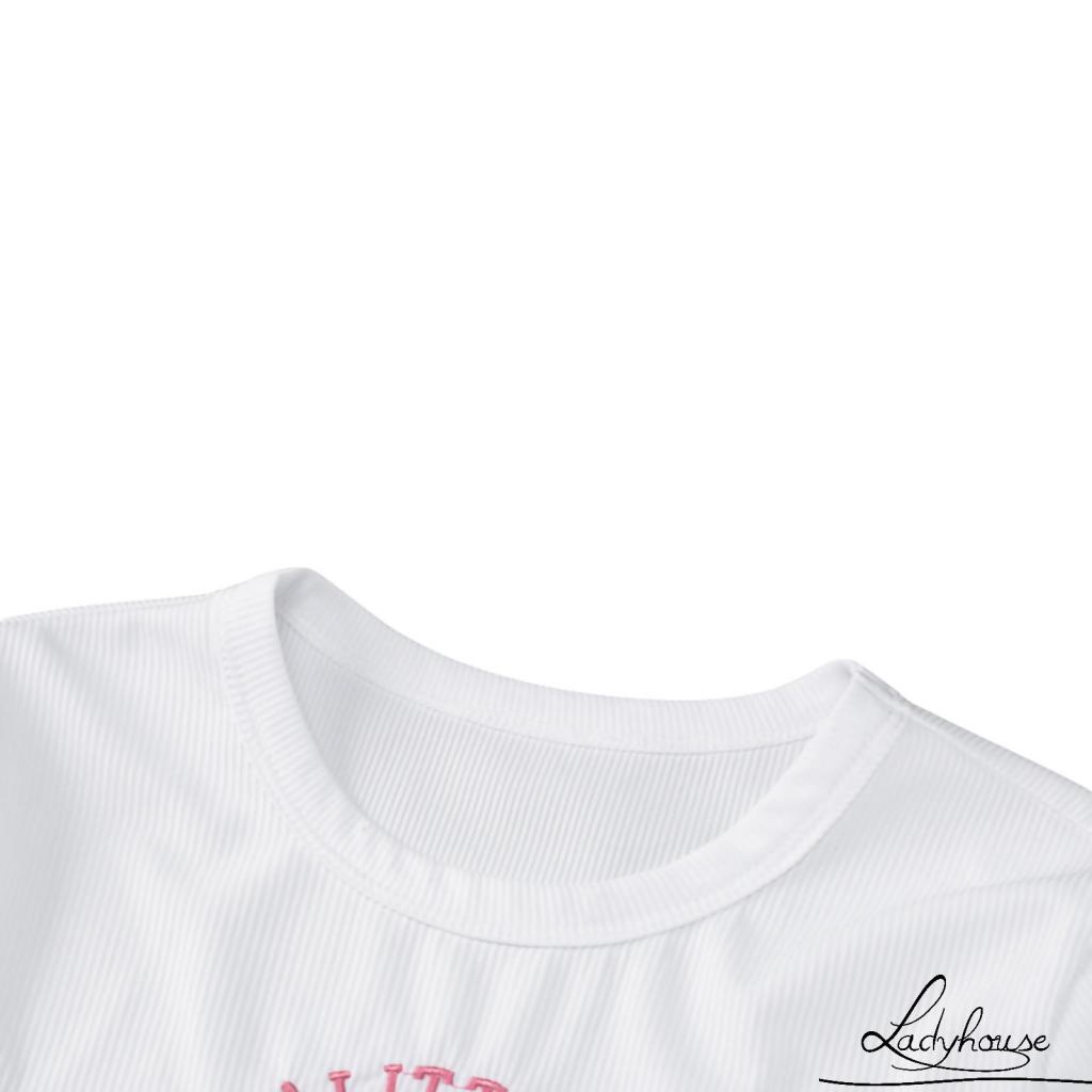 Áo Thun Tay Ngắn In Chữ Thời Trang Mùa Hè Cho Nữ