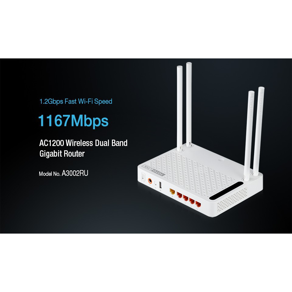 [Mã 229ELSALE hoàn 7% đơn 300K] Bộ Phát Wifi TotoLink A3002RU-Bảo hành 24 T