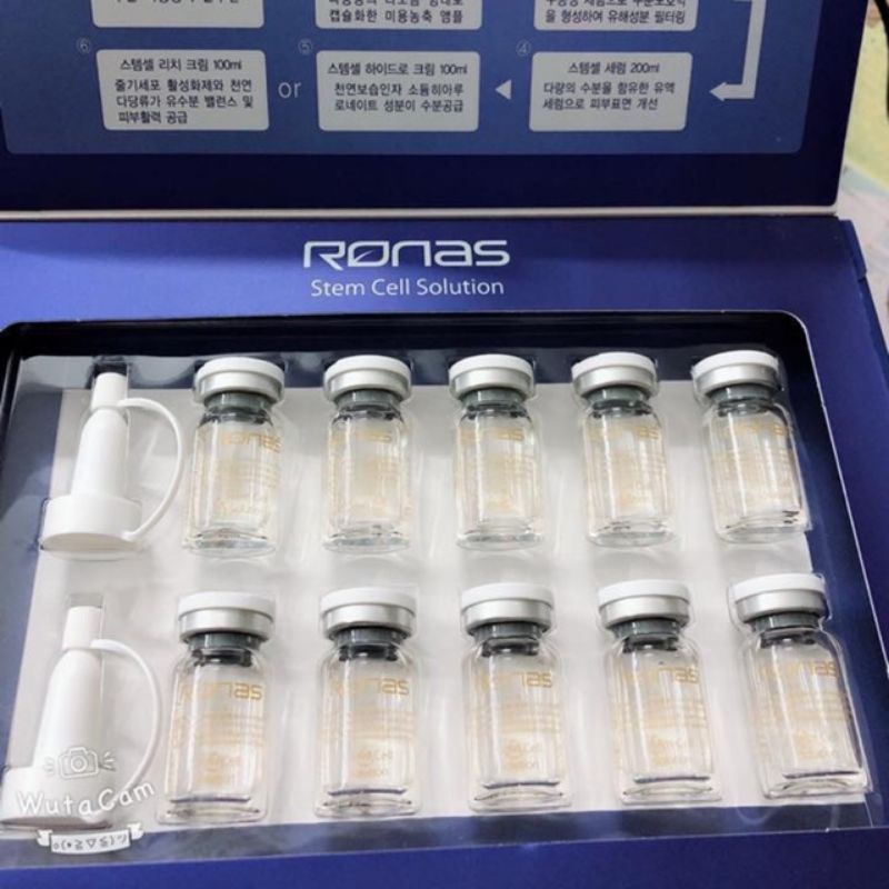 Tế Bào Gốc Ronas Mụn, Nám, Sẹo, Làm Trắng Da Hàn Quốc - Full hộp 10 lọ
