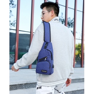 Túi vải balo đeo chéo nam nữ tặng cáp sạc vải canvas đeo ngực đi học shipper đựng điện thoại giấy tờ Sumio_offical