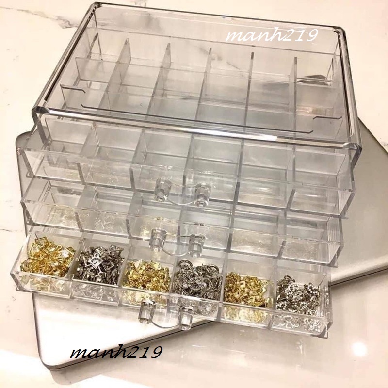 Khay đựng Đá 3 tầng khay đựng dụng cụ phụ kiện, khay mika 3 tầng - manh219