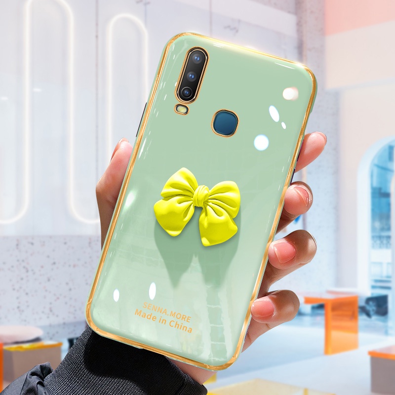 Ốp Điện Thoại Kết Cấu Sang Trọng Đính Nơ 3D Cho Vivo Y11 Y12 Y17 Y15 U10