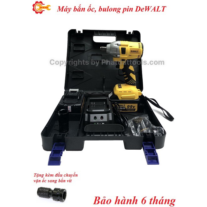 Máy Vặn Mở Ốc Dùng Pin Dewatl-68V 5A.h-2 Pin Li-ion-Bảo Hành 6 Tháng