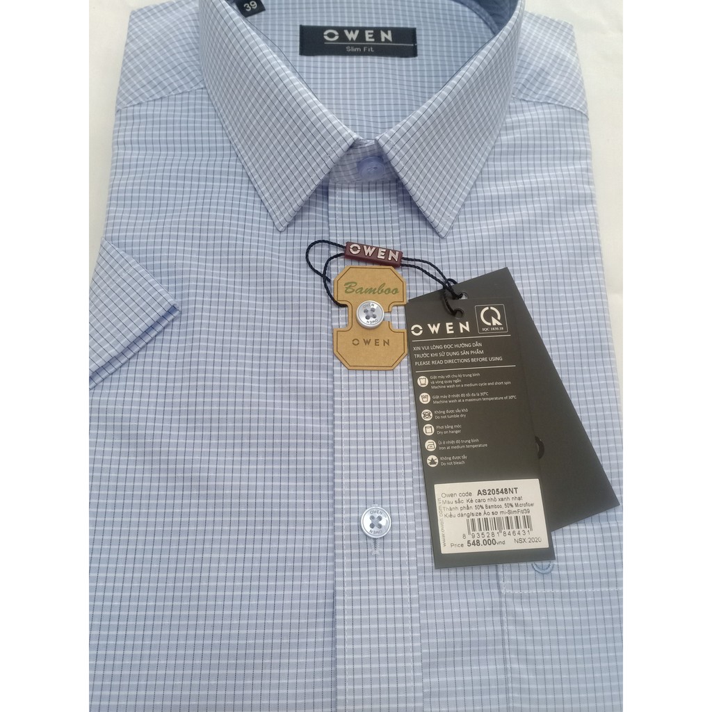 XẢ ÁO LẺ SIZE - Áo sơ mi Owen cộc tay 20548 size 38