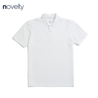 Áo thun nam polo novelty trơn màu cổ bo 210128n