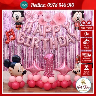 Trang trí sinh nhật 🍓freeship🍓 set bóng trang trí sinh nhật cho bé tuổi chuột 🎁có quà tặng kèm