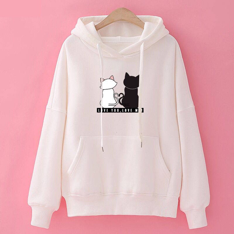 Tết🌺Sale Áo nữ hoodie 💥FREESHIP💥 nỉ hình hai chú mèo dễ thương mã TT35 hàn quốc kiểu dáng áo khoác cá tính chất vải đẹp