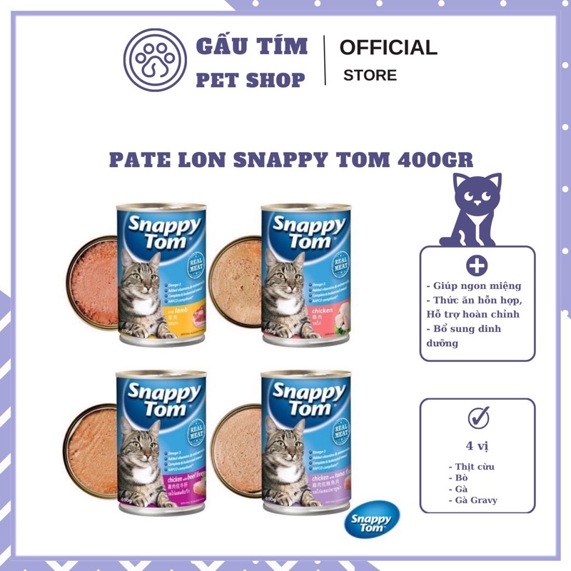 [FREESHIP ❤] PATE MÈO SNAPPY TOM 400gr