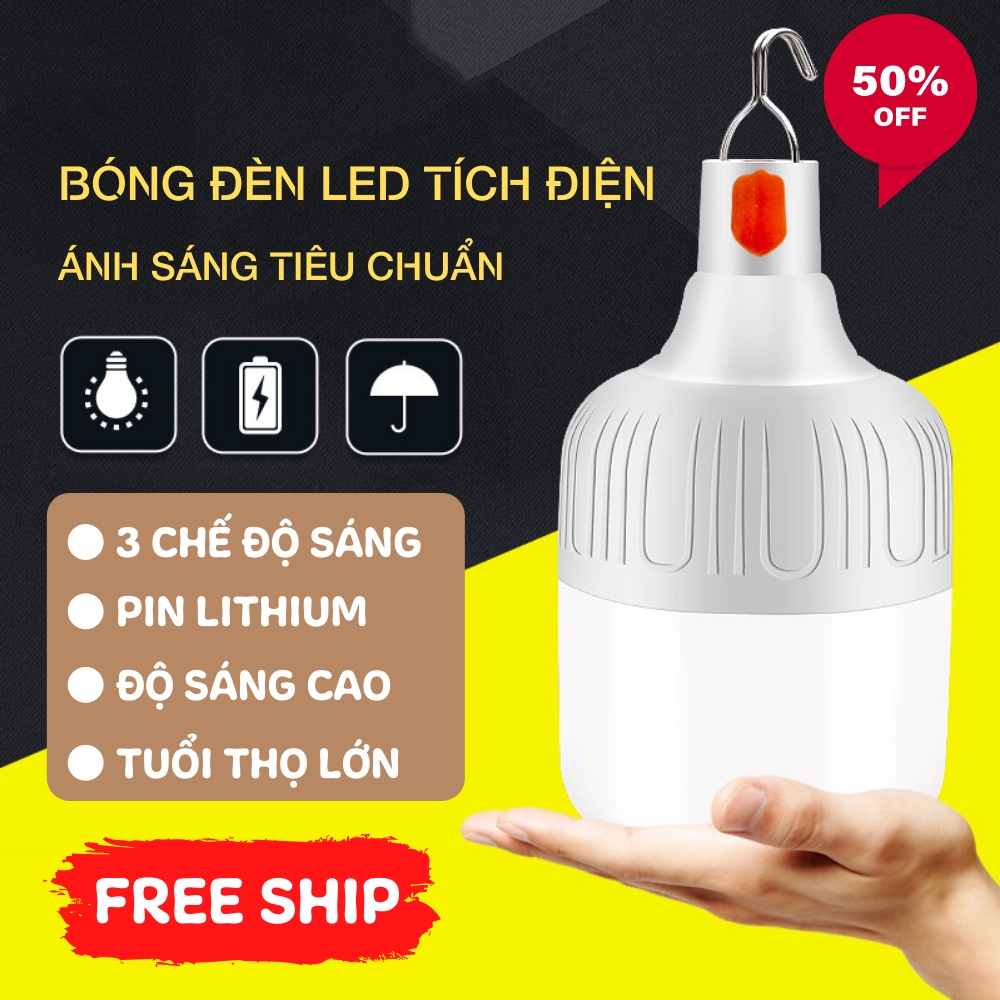 Bóng Đèn Tích Điện Bóng Đèn Led Sạc Tích Điện Siêu Sáng TIME HOME