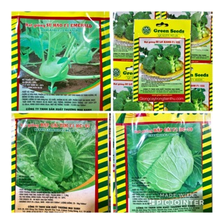 COMBO 4 GÓI HẠT GIỐNG SU HÀO, CẢI BẮP,SU LƠ XANH
