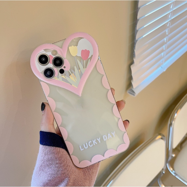 Ốp Điện Thoại Silicon TPU In Hình Trái Tim Cho iphone 11 pro max 12 pro max 7 plus 12 mini
