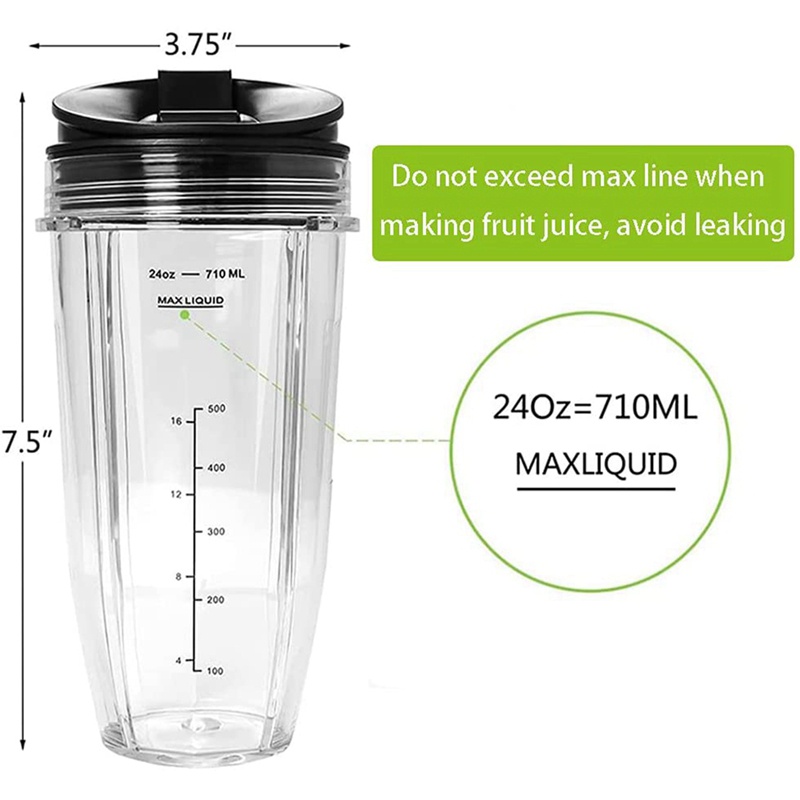 Cốc Xay Sinh Tố Thay Thế Cho Nutri Ninja 24 Oz / 710Ml