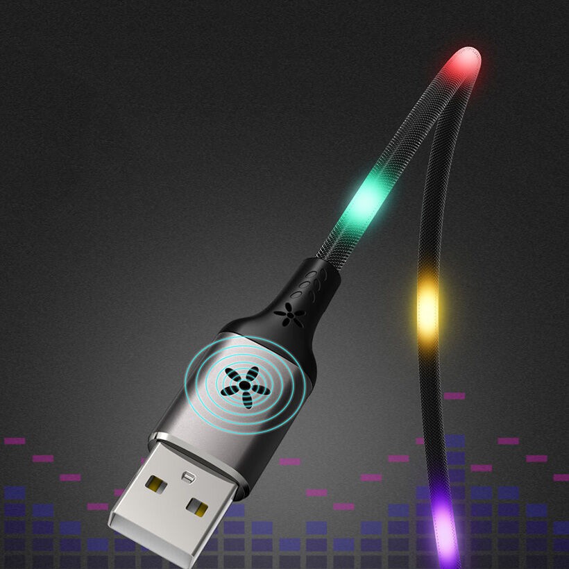 Cáp Sạc Nhanh Iphone Tích Hợp Đèn LED REMAX RC-133i Phát Sáng Theo Nhạc Cao Cấp Sạc Nhanh Iphone Ipad