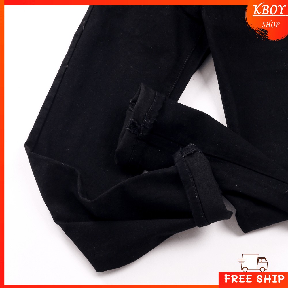 Quần jeans nam [𝐅𝐑𝐄𝐄 𝐒𝐇𝐈𝐏] Quần jean đen vải co giãn ống ôm vải mềm mịn cao cấp hợp dáng - QJ06 | BigBuy360 - bigbuy360.vn