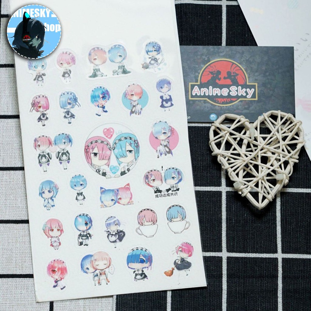 Sticker Ram - Rem (Anime Re: Zero) - Hình dán Anime