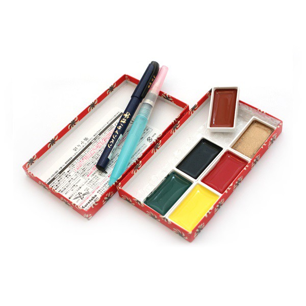 Màu nước Kuretake Irodori Kobako Gansai Tambi watercolour set 6 màu