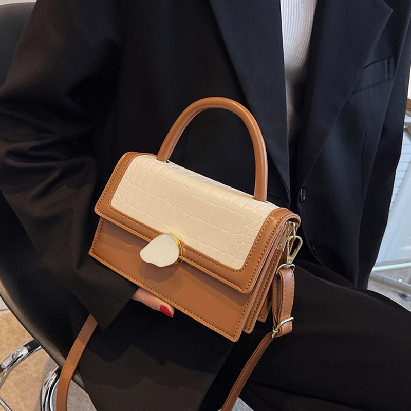 IELGY Túi Đeo Chéo Phối Màu Họa Tiết Vân Đá Thời Trang Sang Trọng Cho Nữ