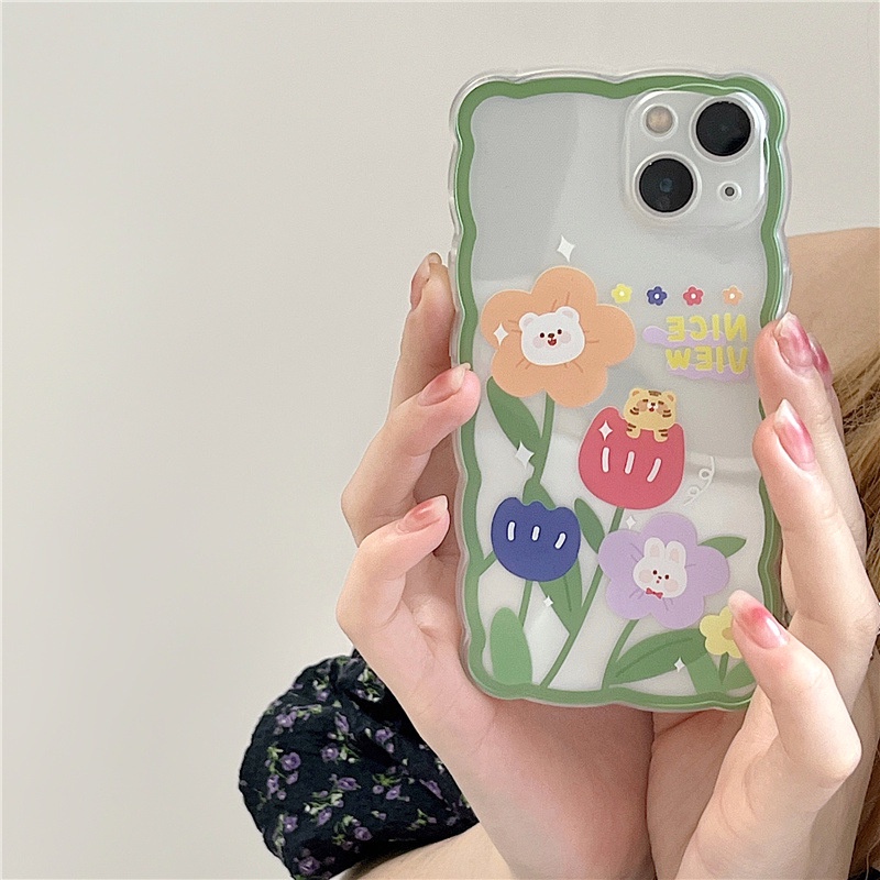 Ốp lưng iphone Phù Hợp Ốp Điện Thoại Họa Tiết Hoa / Sóng Biển Nhiều Màu Cho Iphone 13Promax 14pro xs xr 6Plus-14 Dinuo case