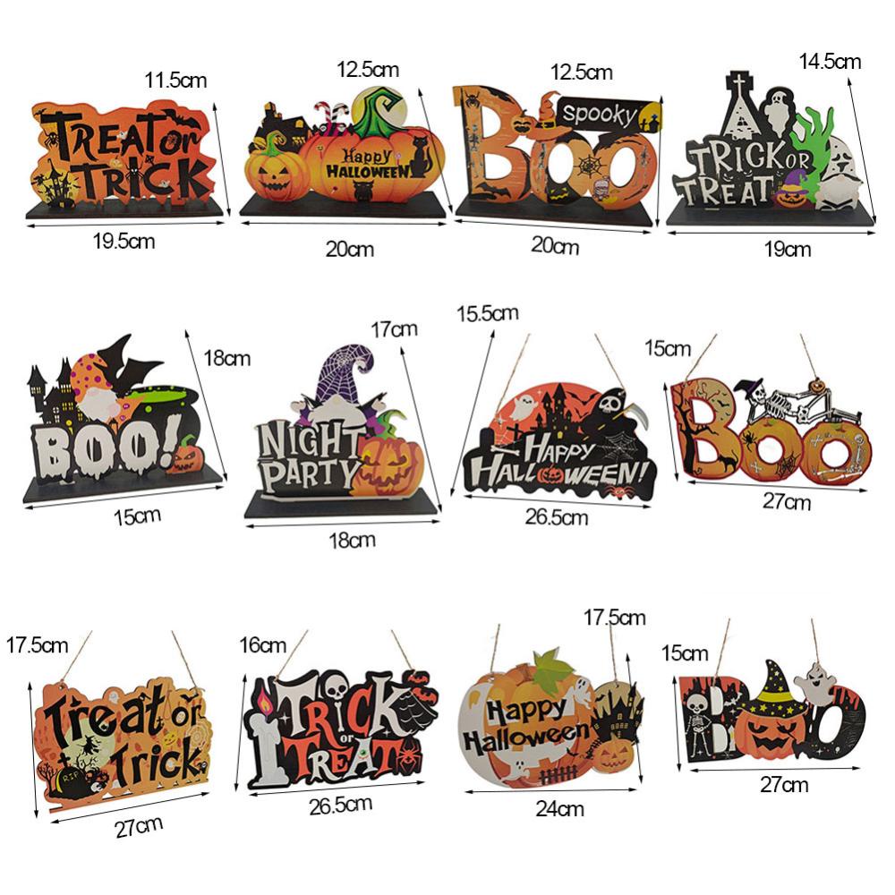 Phụ Kiện Treo Trang Trí Bằng Gỗ Chủ Đề Halloween N1V7