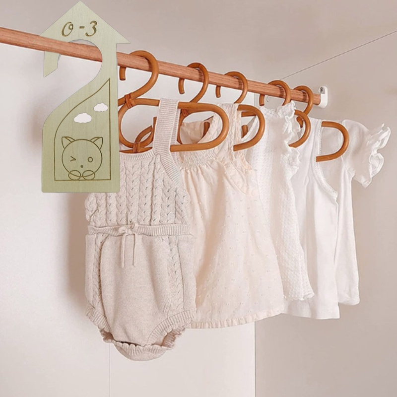 Bộ 6 Tấm Gỗ Chia Ngăn Tủ Quần Áo Em Bé Sơ Sinh 18 Tháng Tuổi