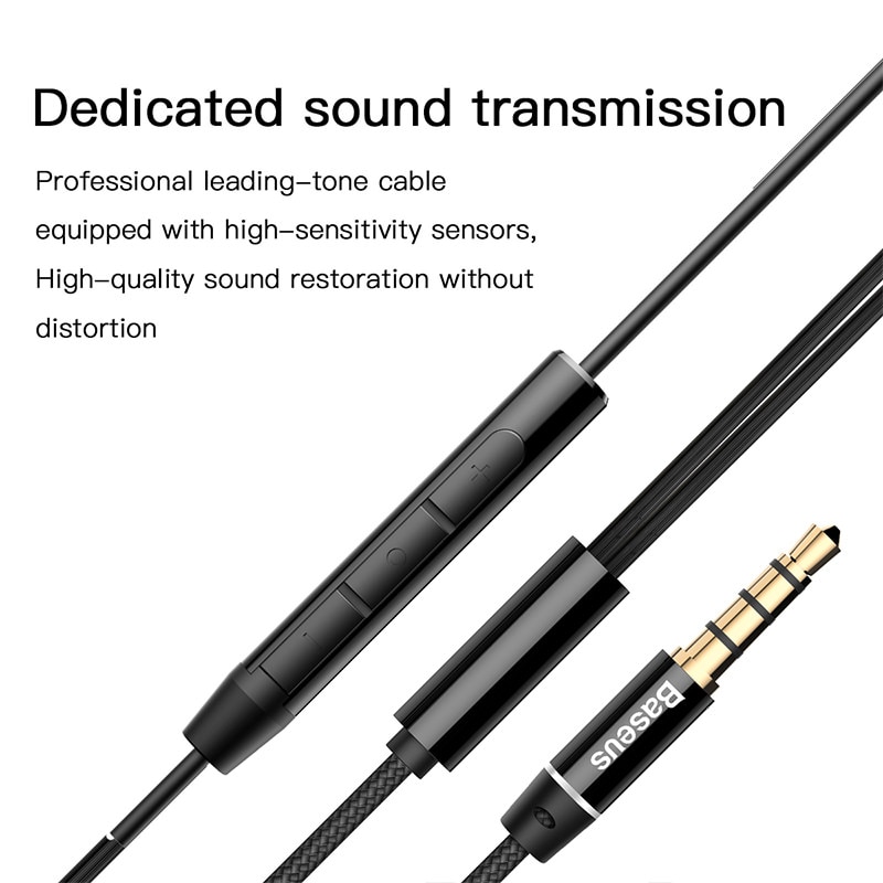 Tai Nghe Baseus Có Dây Thiết Kế Mic Jack Cắm 3.5mm earphone