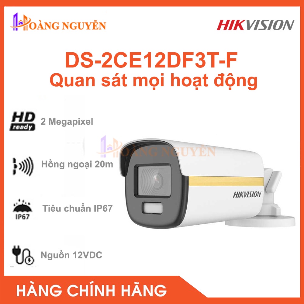 [NHÀ PHÂN PHỐI] Camera 4 in 1 2.0 Megapixel HIKVISION DS-2CE12DF3T-F - Hàng chính hãng