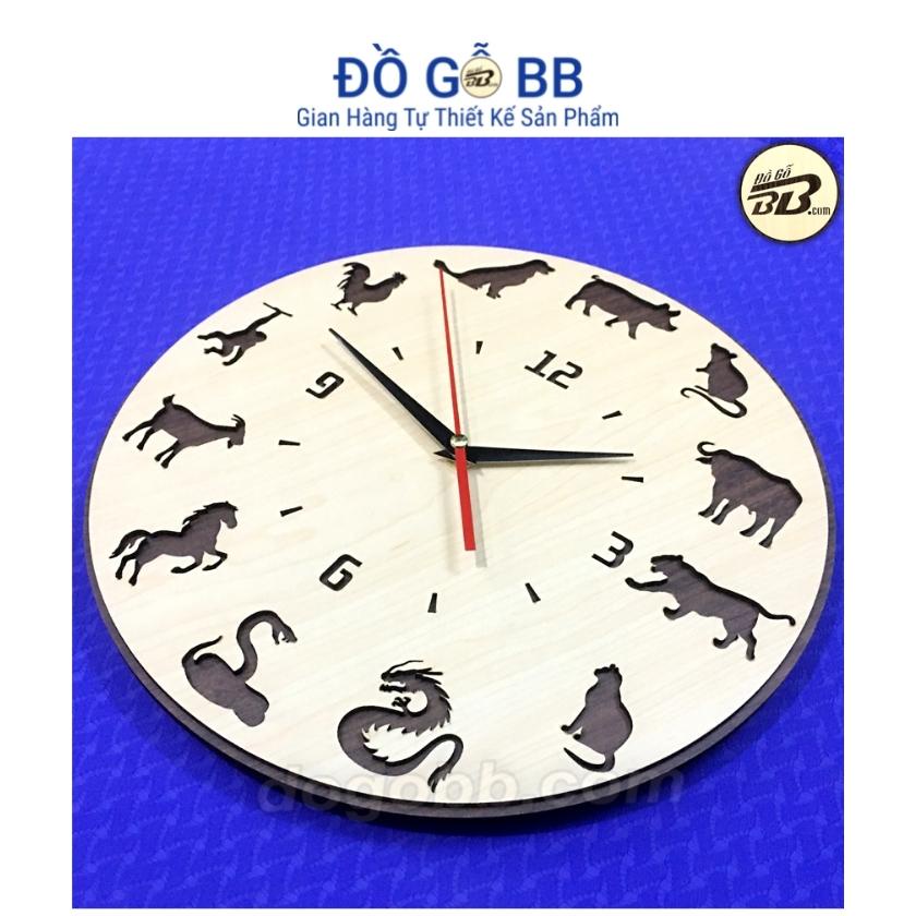 Đồng Hồ Treo Tường 12 Con Giáp Giá Rẻ Decor Bằng Gỗ Siêu Đẹp - Đồ Gỗ BB