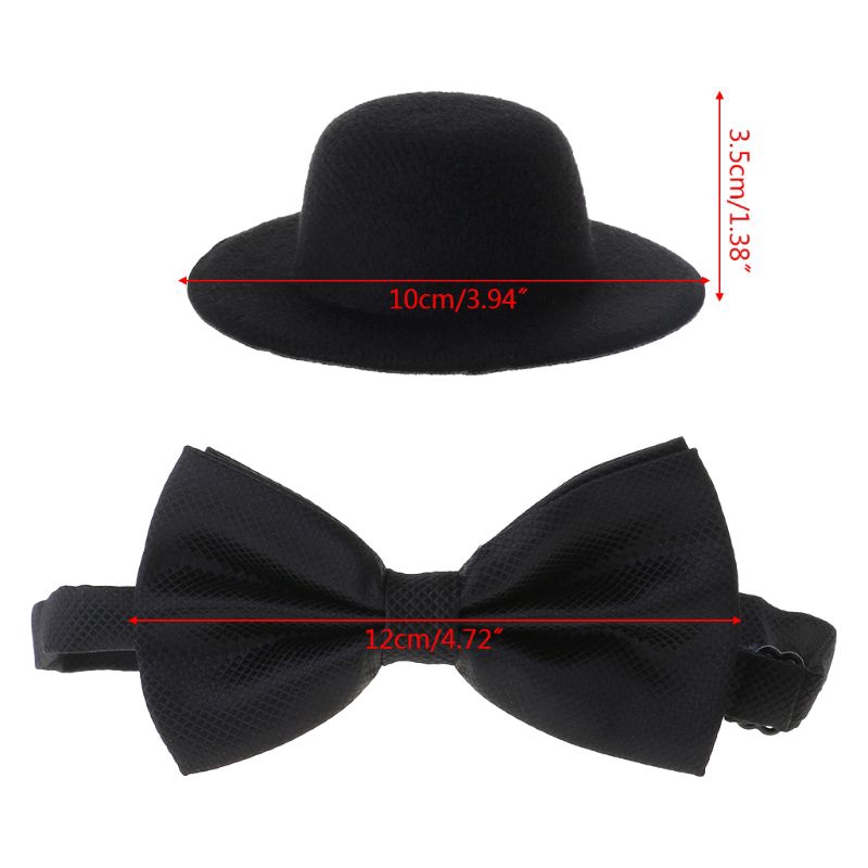 Set Mũ Và Cà Vạt Nơ Phụ Kiện Thời Trang Chụp Ảnh Hóa Trang Kỷ Niệm Dành Cho Bé Sơ Sinh DIY