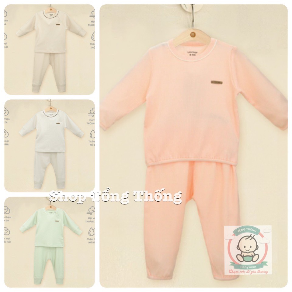 Bộ Uala Rogo dài tay cài vai vải thun tăm cao cấp mềm mịn thoáng mát thấm hút tốt trơn cho bé trai bé gái 3949