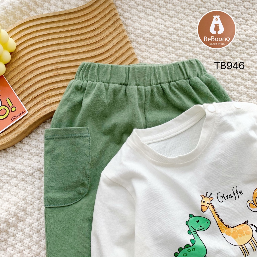 Bộ thu đông cotton Zoo cho bé