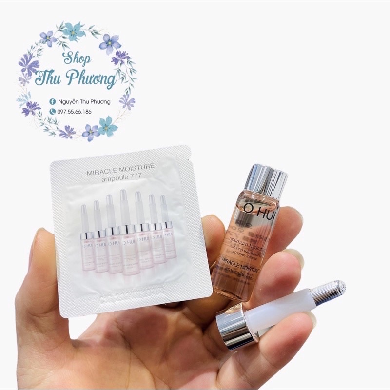 Gói huyết thanh 777 Ohui, dưỡng ẩm dưỡng trắng và căng bóng da - Miracle Moisture Ampoule Ohui 777 1ml