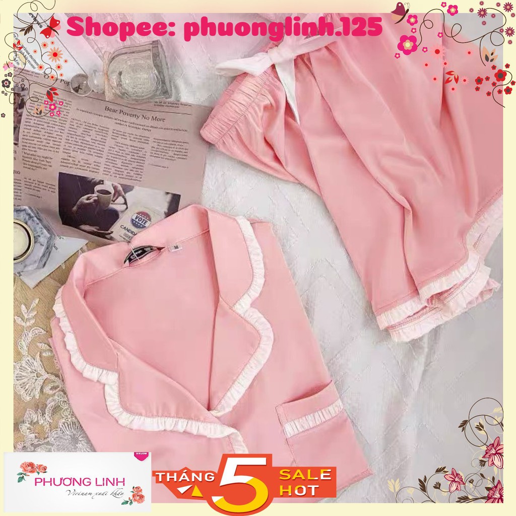 BỘ LỤA PIJAMA ĐÙI 4M VIỀN BÈO | BigBuy360 - bigbuy360.vn