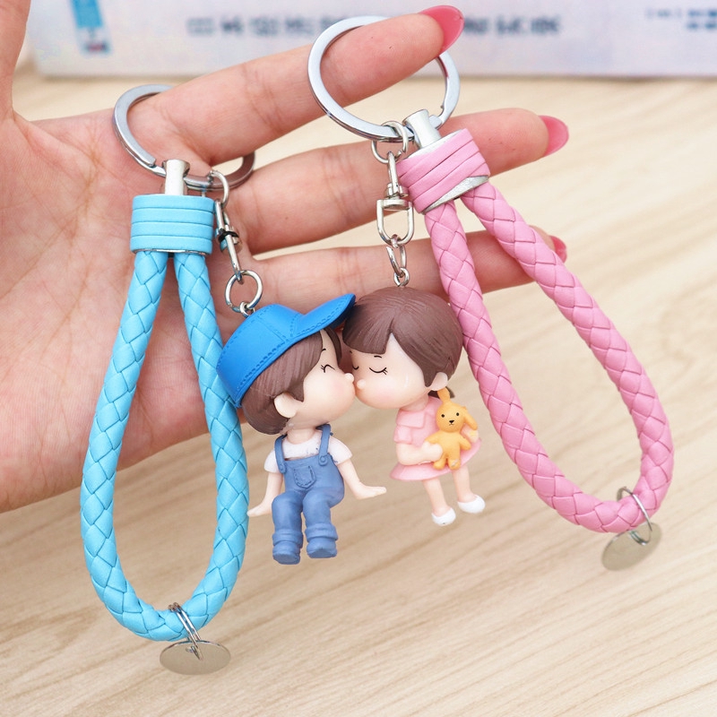 Cặp móc khóa hình cặp đôi kiểu hoạt hình dễ thương