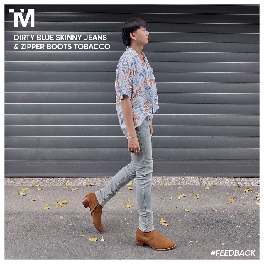 Giày Boots Nam TARMOR Dây Kéo Màu Nâu Da Lộn Zipper Boots In Tobacco Suede