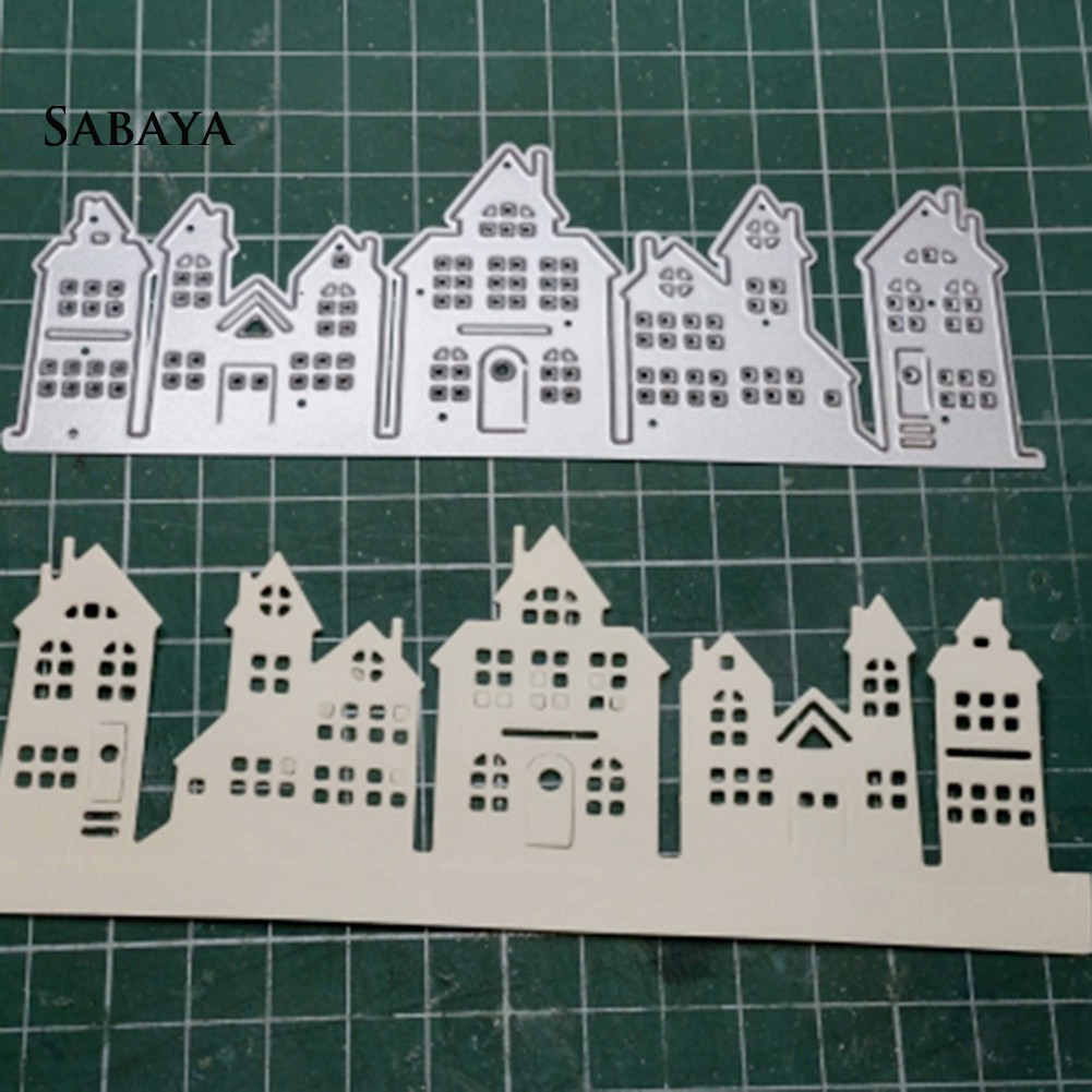 Khuôn Cắt Giấy Bằng Kim Loại Hình Ngôi Nhà Dùng Để Trang Trí Sổ Thủ Công