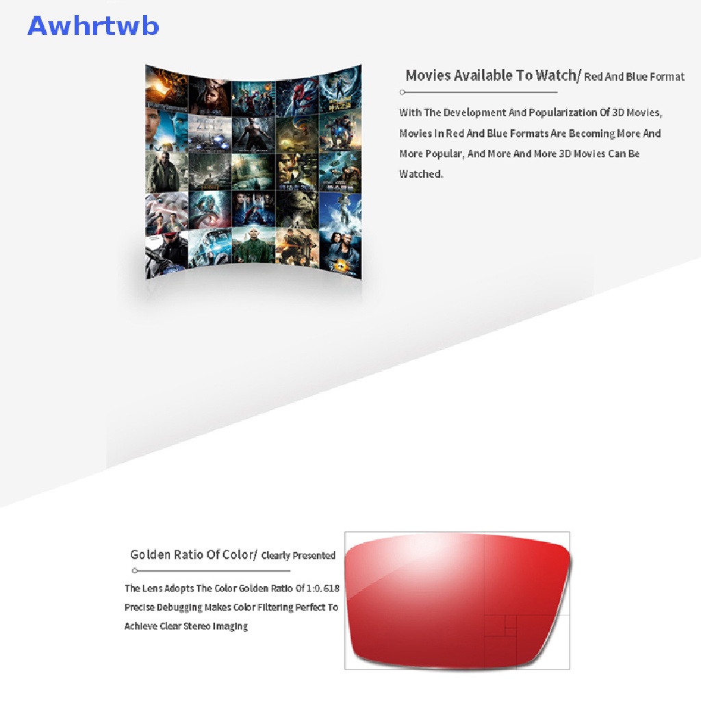 Kính 3D Gọng Đen Dùng Xem Phim Anaglyph Mới