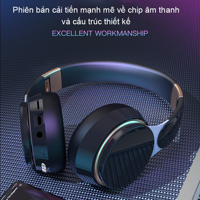 Tai nghe chụp tai bluetooth không dây SIDOTECH S70 pin trâu chống ồn chơi thể thao gaming cho điện thoại máy tính laptop