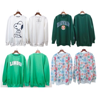 Áo thun sweater nữ tay dài nhiều mẫu Cá sấu màu hồng, Snoppy đen, họa tiết hoa chất nỉ da cá xịn