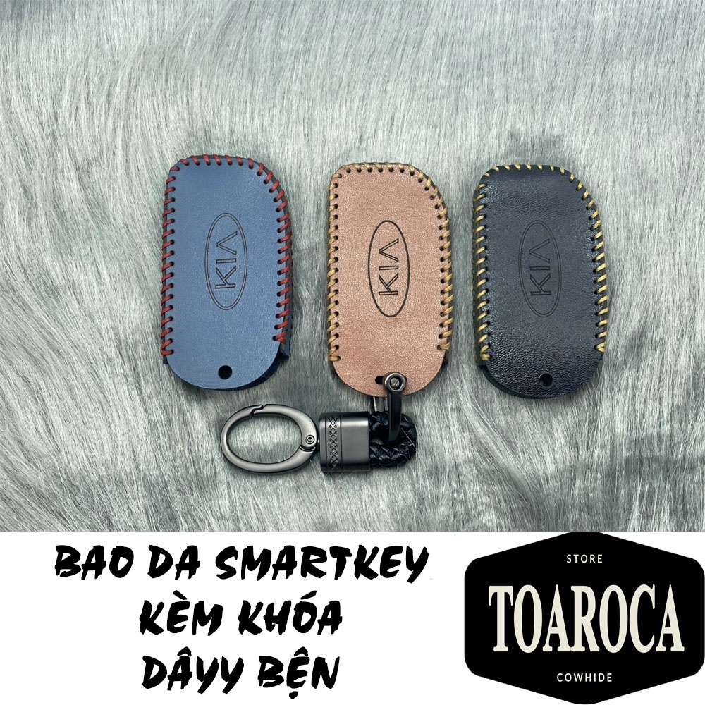 Bao Da Chìa Khóa Smartkey Ô Tô Kia Cerato 2019, Cerato 2020, Corento 2021 Da Bò Cao Cấp Handmade Toaroca