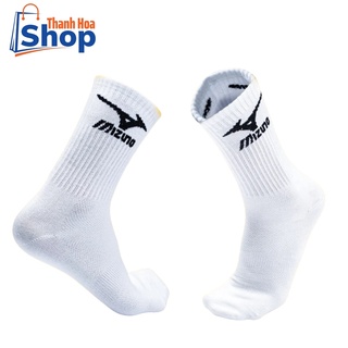 Tất thể thao mizuno cổ trung-chất liệu coton thấm hút mồ hôi