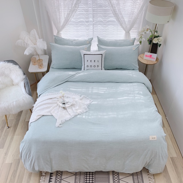 Bộ Chăn Ga Gối Cotton Linen- hàng cao cấp
