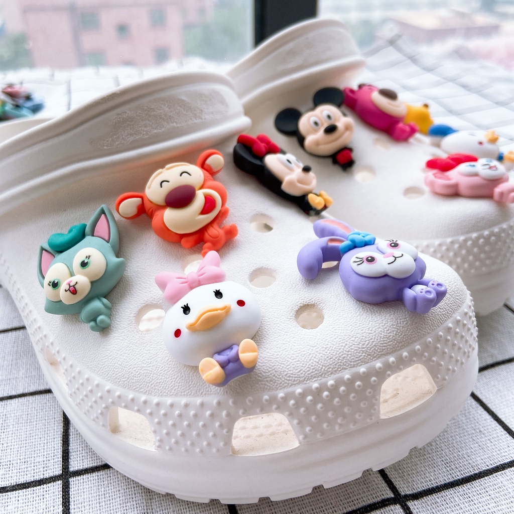 Bộ 10 Mặt Phụ Kiện Hình Hoạt Hình Disney Tự Trang Trí Giày/Giày