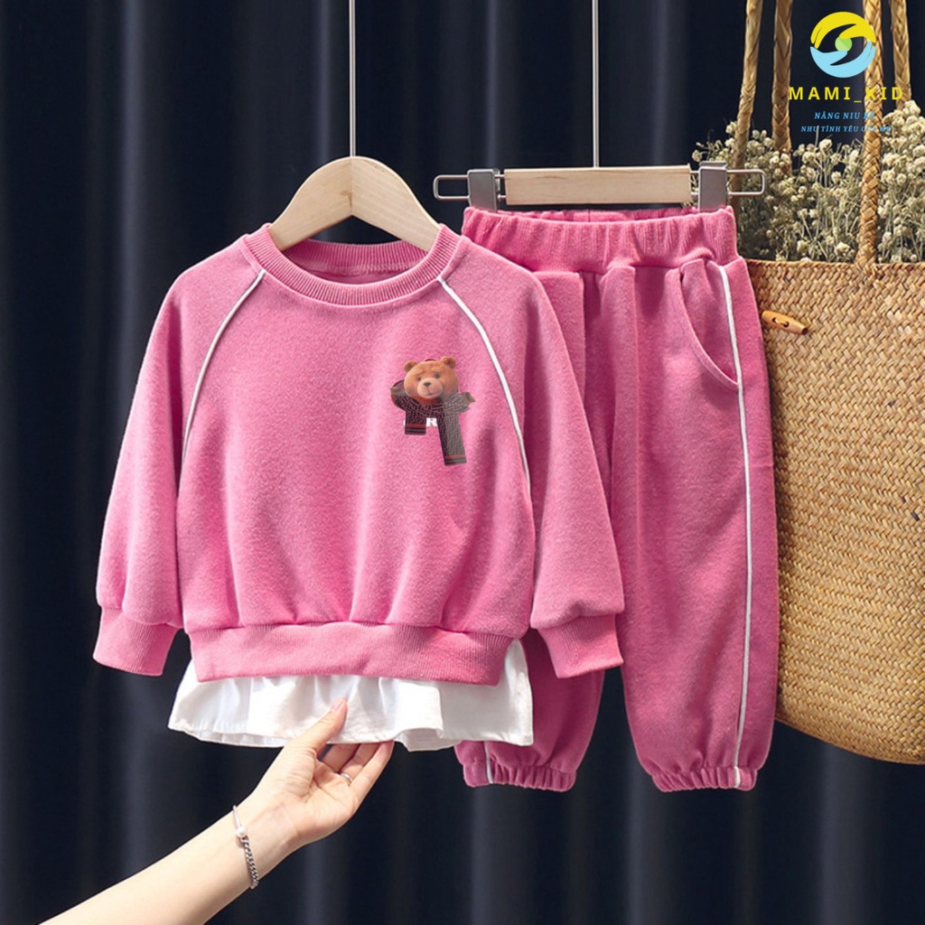Đồ Bộ Cho Bé, Bộ Nỉ Thu Đông Phong Cách Thể Thao Sành Điệu 10-40kg, chất nỉ 100% cotton mềm đẹp, Shop Mamikid
