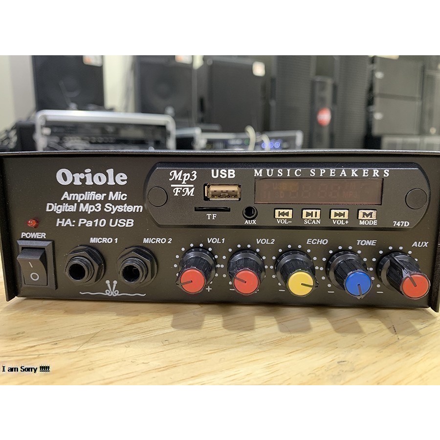 AMPLI MINI ORIOLE PA 10 CÓ USB - có 12V DC - CÓ ECHO