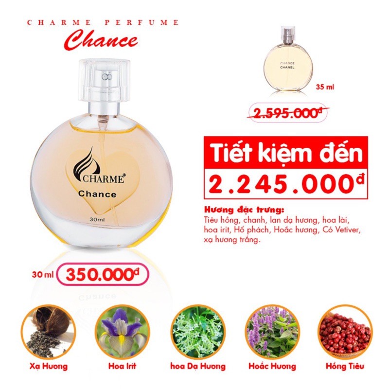 [Nước hoa chính hãng Pháp 💯] Chance perfume/ Nước Hoa Nữ/Tặng bạn gái 30ml thơm 12 giờ | Thế Giới Skin Care